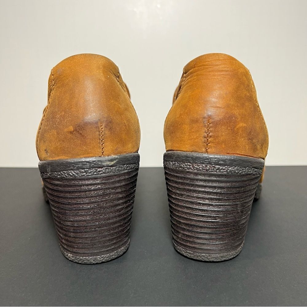 Womens BOC Born Concept Brown Leather Slip On Block Heeled Shoes / Size 9 - Picture 8 of 9